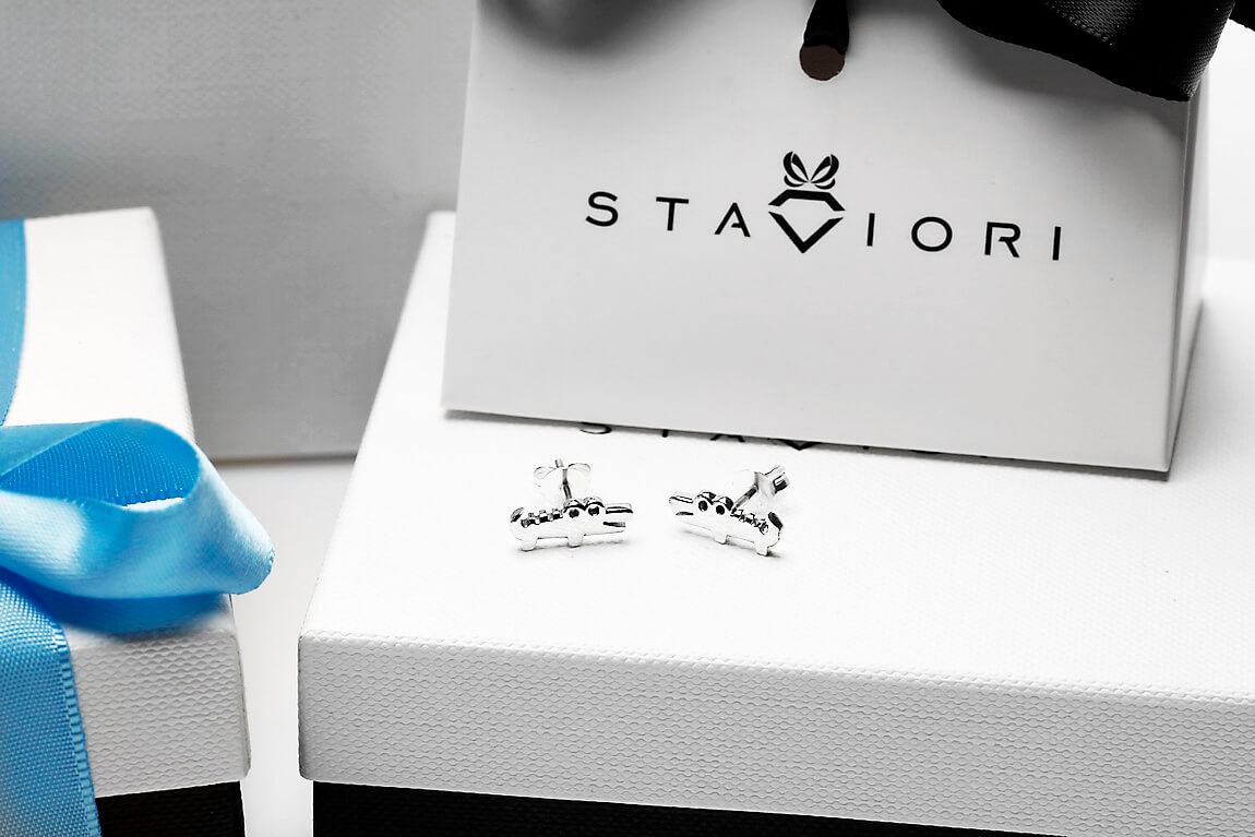 srebrne kolczyki krokodylki - Obrázek 2