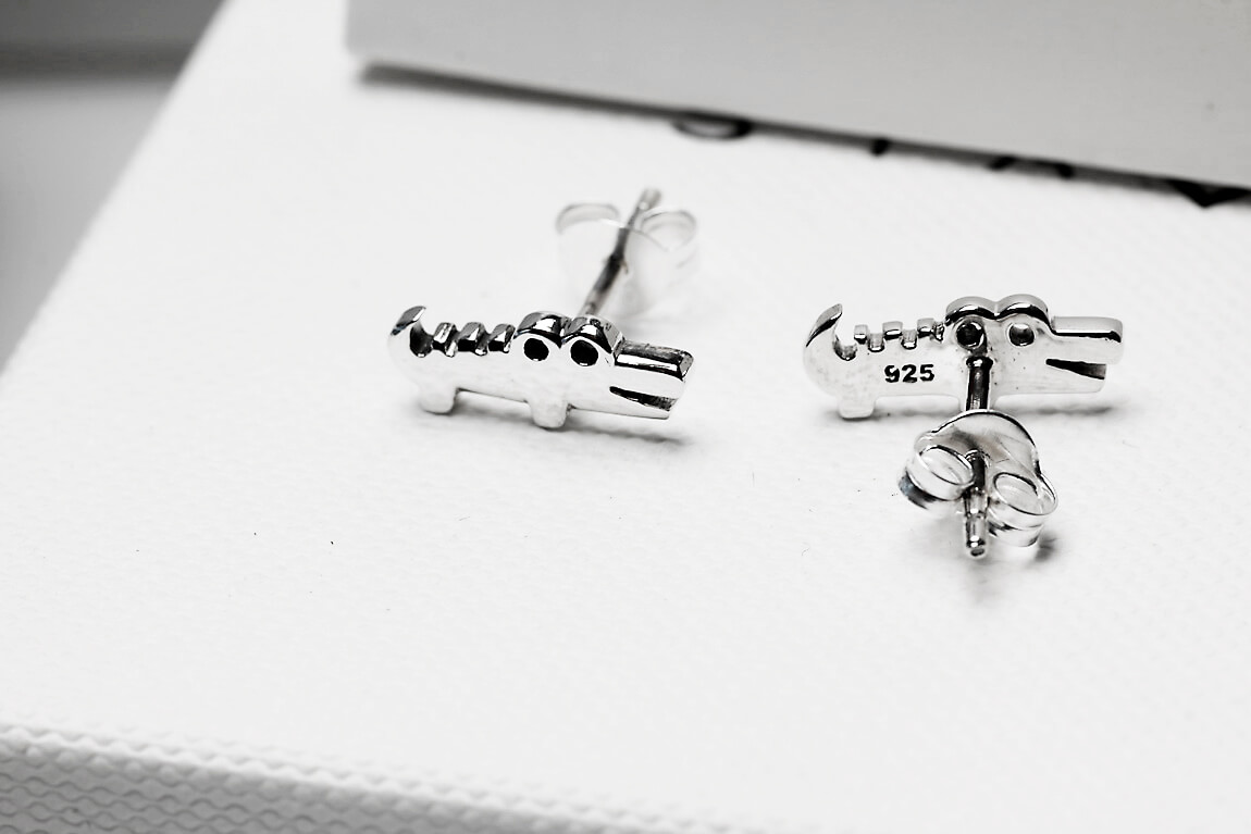srebrne kolczyki krokodylki - Obrázek 4