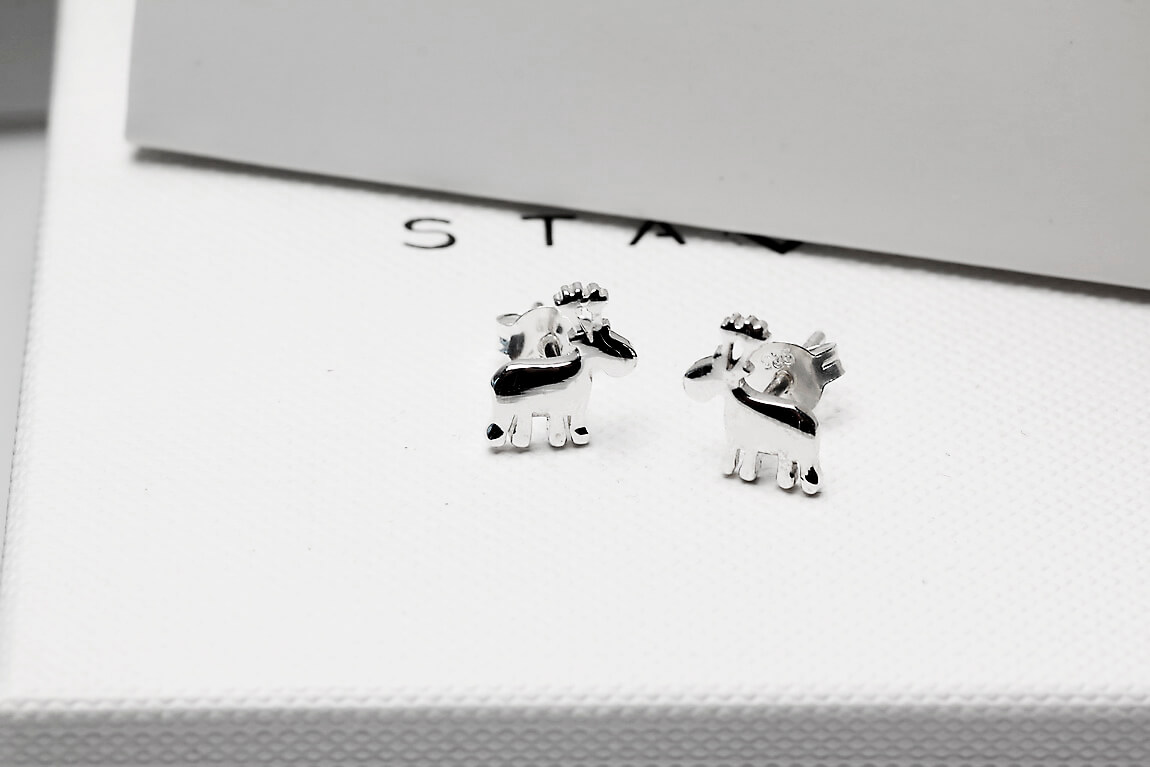 srebrne kolczyki reniferki - Obrázek 4
