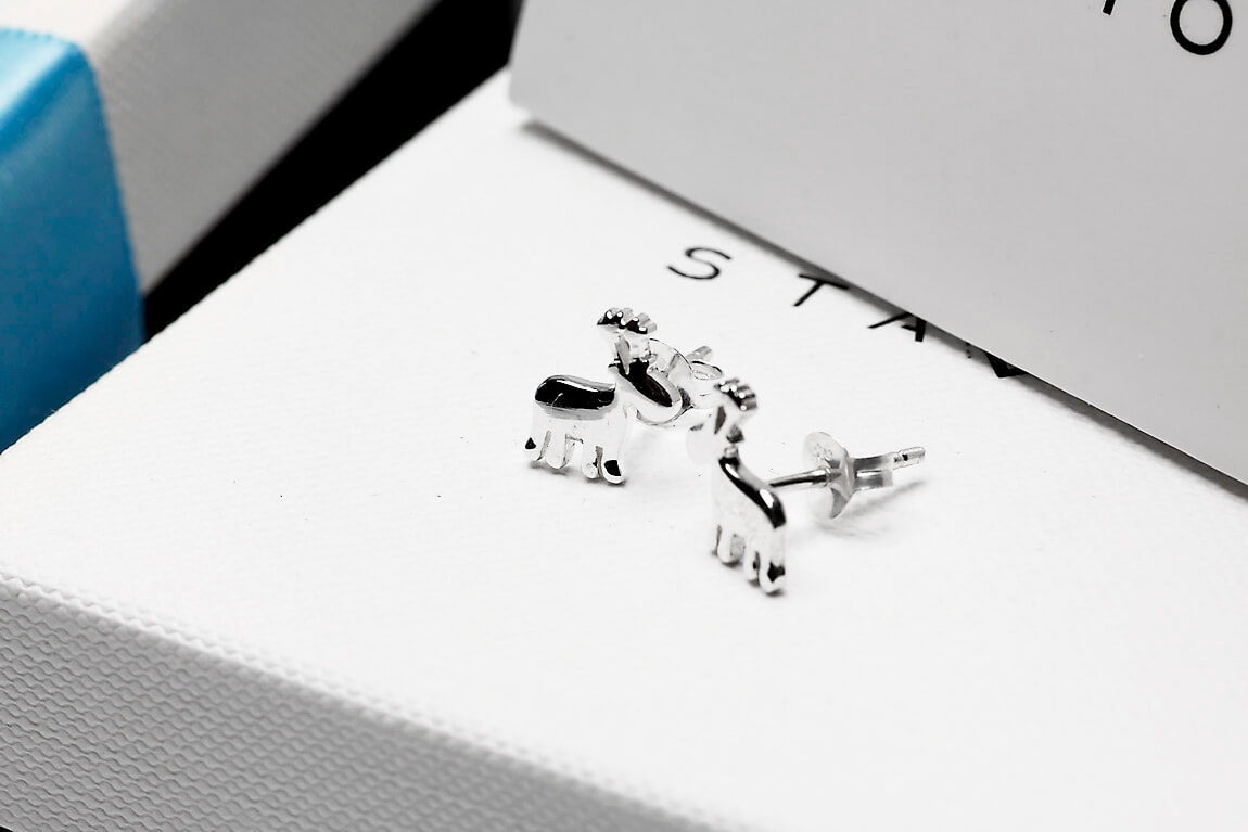 srebrne kolczyki reniferki - Obrázek 5