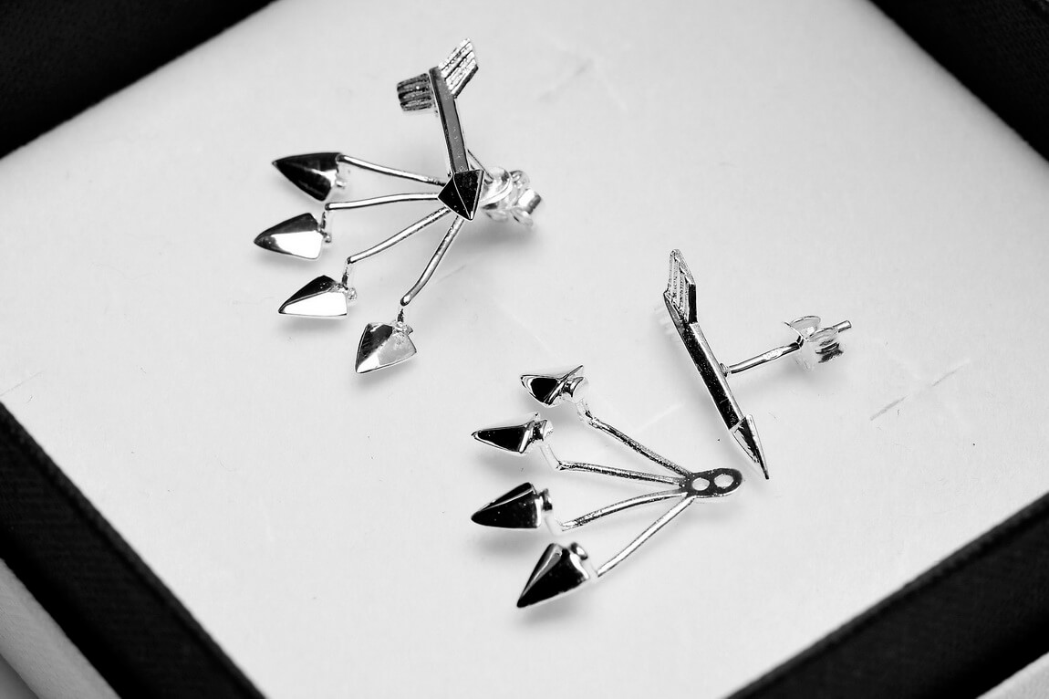 Srebrne kolczyki strzały - noś na dwa sposoby - Image 5