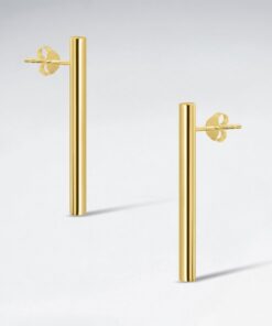 Alternatywny widok Srebrne pozłacane kolczyki pałeczki | srebro 925