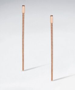 Alternatywny widok Srebrne pozłacane długie wiszące kolczyki | różowe