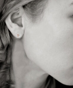 Alternatywny widok Kolczyki krzyżyki na sztyfcie, srebro pozłacane | różowe