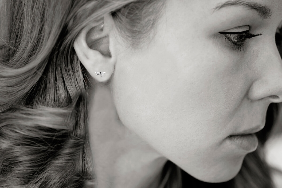 Piękne kolczyki na sztyft - ważki - srebro rodowane | srebrne - Obrázek 2