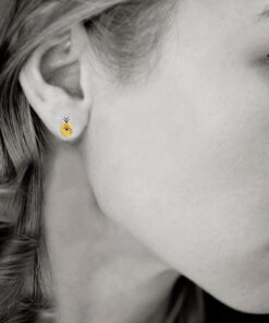 Alternatywny widok Srebrne pozłacane kolczyki ananas z zapięciem na sztyft