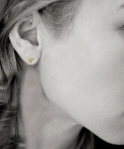 Alternative Ansicht von Srebrne pozłacane kolczyki w kształcie diamentów