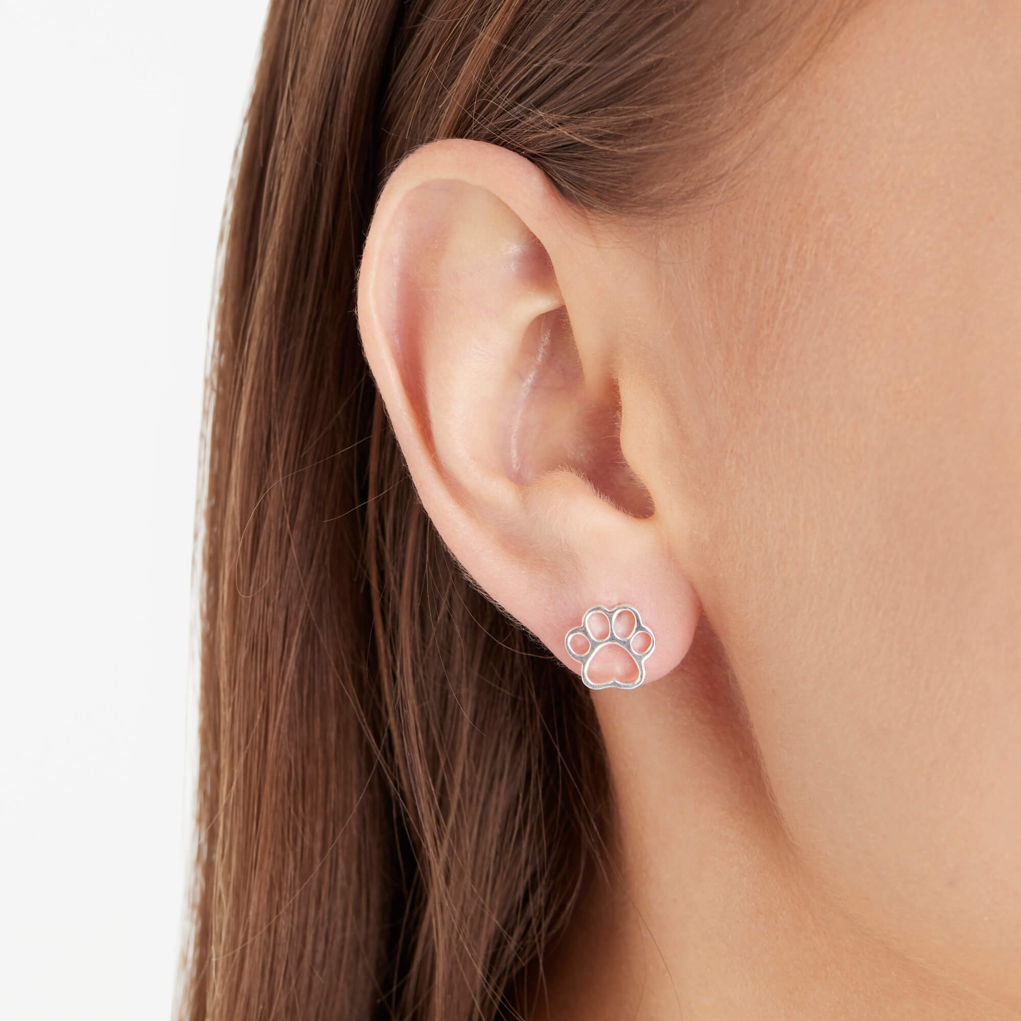 Srebrne rodowane kolczyki w kształcie psiej łapki | srebrne – Bild 3