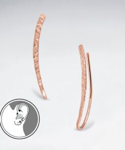 Alternative Ansicht von Srebrne kolczyki / mankiety pozłacane młotkowane | różowe