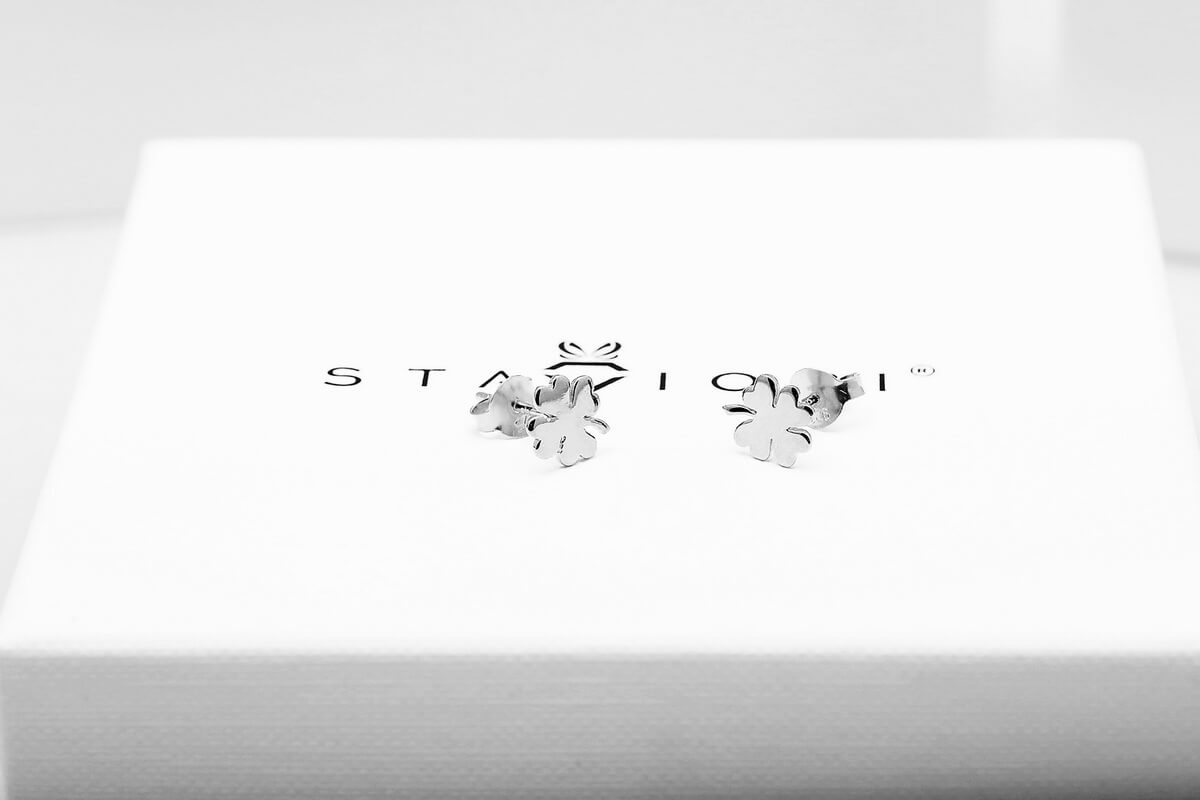 Srebrne kolczyki w kształcie koniczynki - Obrázek 5