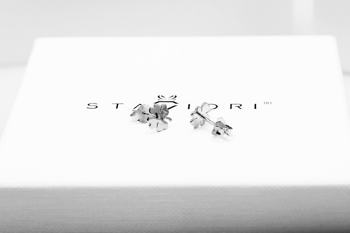 Srebrne kolczyki w kształcie koniczynki - Obrázek 6