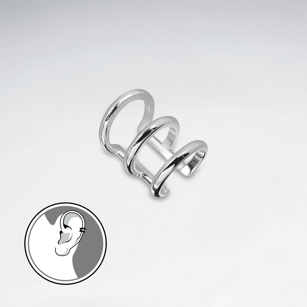 Srebrny mankiet do ucha potrójny - Obrázek 2