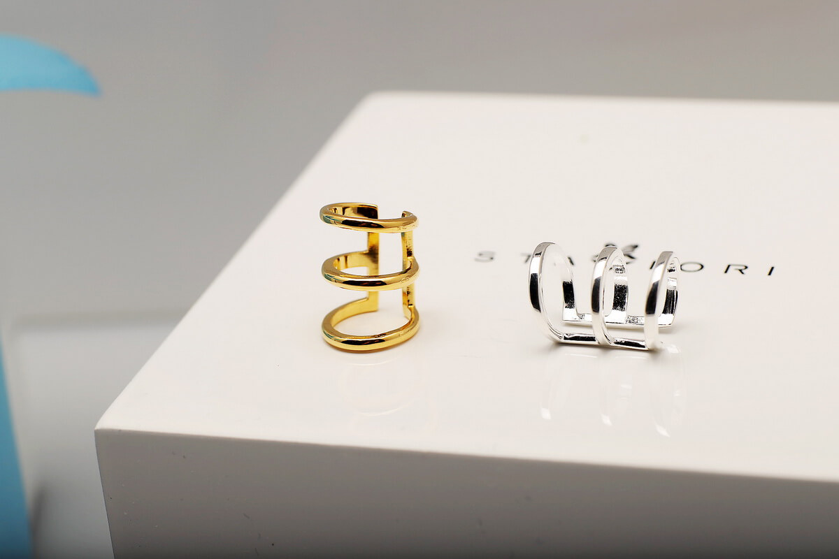 Srebrny mankiet do ucha potrójny - Obrázek 5