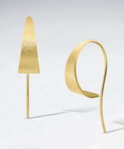 Alternatywny widok Srebrny pozłacane szczotkowane kolczyki