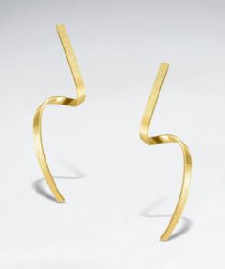 Alternatywny widok Kolczyki srebrne pozłacane nowoczesne