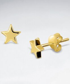 Alternatywny widok Kolczyki gwiazdki srebro pozłacane, zapięcie sztyft