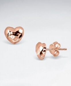 Alternativní pohled na Srebrne pozłacane kolczyki serduszka | różowe złoto
