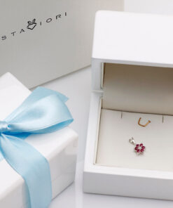 Alternative Ansicht von Przepiękny wisiorek z białego złota z diamentem i rubinami