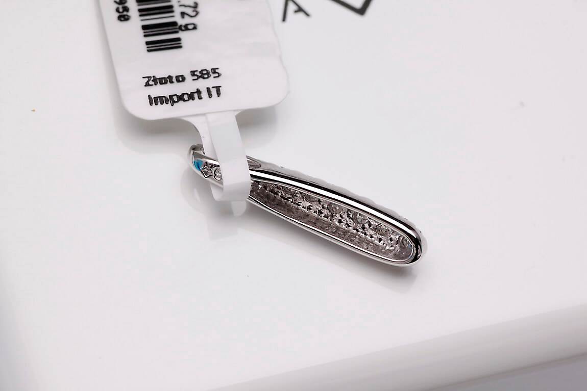 wisiorek z diamentami białe złoto 0,585 - obrazek 7