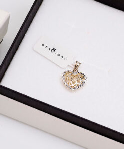 Alternatywny widok Ażurowy wisiorek serce z białego i żółtego złota 333