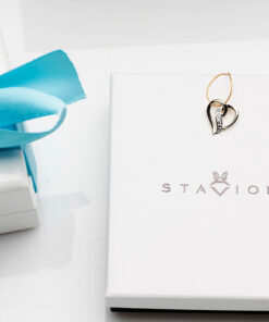 Alternatywny widok złoty wisiorek serce z 1 diamentem 585