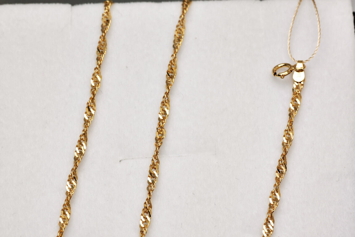 Łańcuszek splot SINGAPUR żółte złoto 0,333 2,2mm 50cm – Bild 3