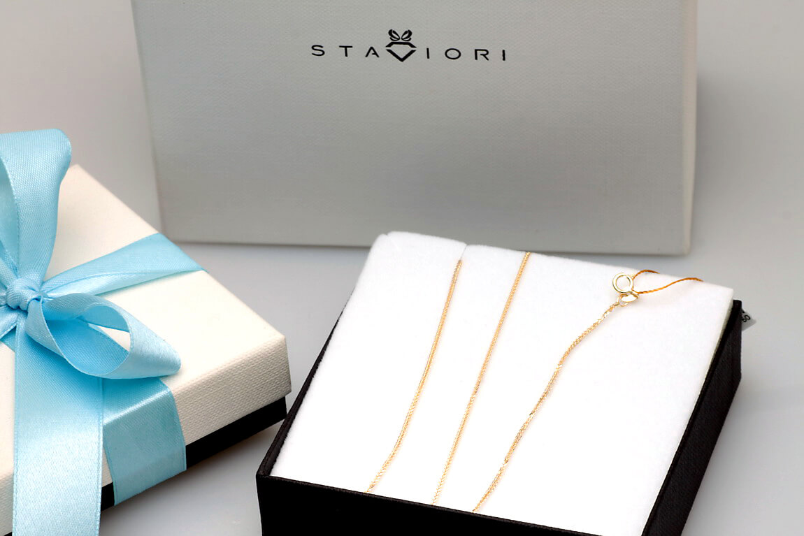 Złoty łańcuszek SPIGA 585 0,8mm 40/42/45/50 cm - Obrázek 5