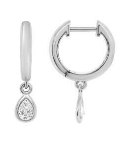 Kolczyki kółka z wiszącymi diamentami o kształcie łzy - KBD6347