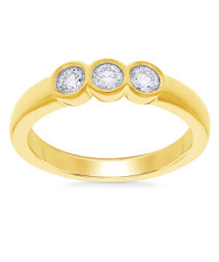 pierścionek złoty z trzema brylantami 0,36ct