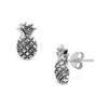 Srebrne kolczyki ananas z zapięciem na sztyft