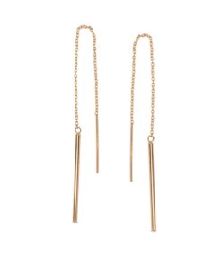 Złote kolczyki wiszące przekładane 333