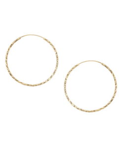 Duże kolczyki koła skręcone | srebro pozłacane 5cm