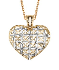 wisiorek serce z żółtego i białego złota 333