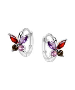 Srebrne kolorowe kolczyki dla dziewczynki lub kobiety – KDK6415