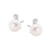 Srebrne kolczyki z perłą i cyrkonią - KDN6430