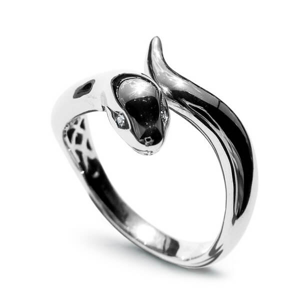 Exclusive | Pierścionek wąż z białego 18-karatowego złota - Image 18