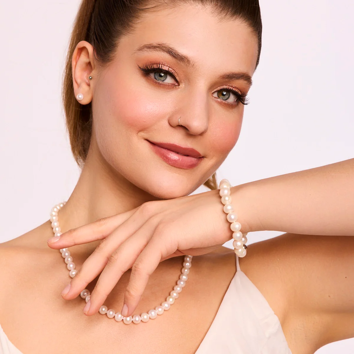 Perły naturalne ze srebrem 10mm - BSN6061 - obrazek 3