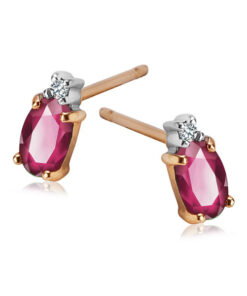 Kolczyki złote z rubinami i diamentami
