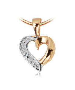 Alternatywny widok Wisiorek złoty serce z diamencikiem