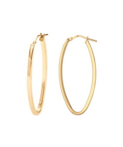 Srebrne kolczyki pozłacane  wydłużone koła