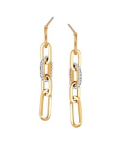 Złote długie kolczyki z cyrkoniami - 333 - KXC6492