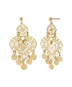 Srebrne pozłacane wiszące kolczyki w stylu BOHO - KDK6509Y