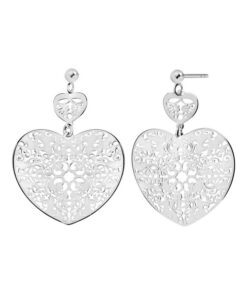 Srebrne wiszące ażurowe serca - KDK6531