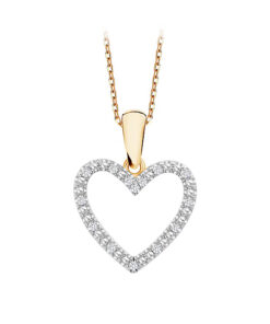 Złoty wisiorek serce z brylantami 333