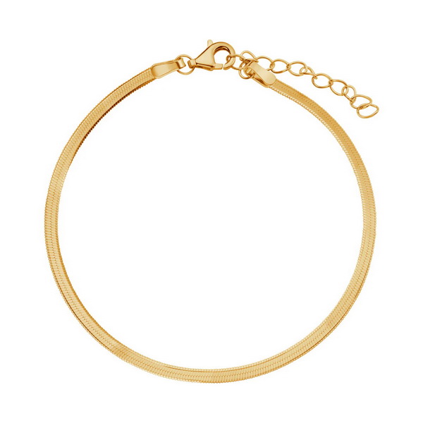 Srebrna pozłacana bransoletka żmijka - BSC6593Y