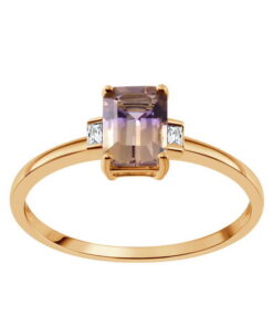 Pierścionek z ametrynem i diamentami