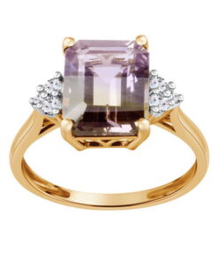 Pierścionek z ametrynem i diamentami PZC6602