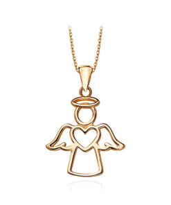 Złoty wisiorek aniołek - idealny na Pierwszą Komunię