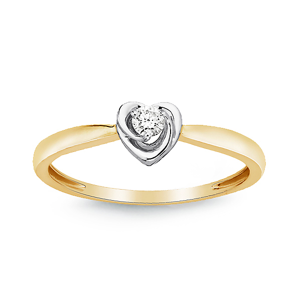 Pierścionek zaręczynowy z diamentem w kształcie serca
