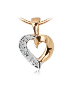 Wisiorek złoty serce z diamencikiem